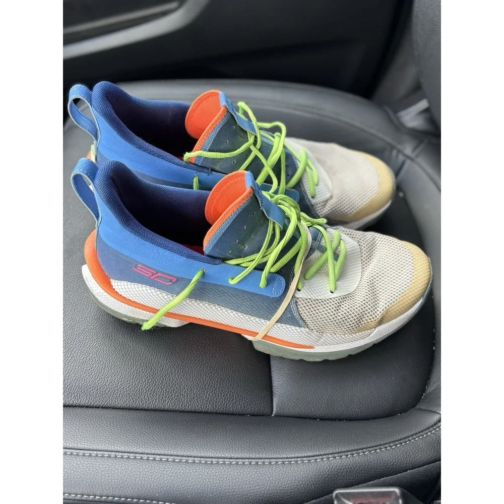 Under Armour Curry 7‎ Super Soaker Men's 12 Water/White Blue 3021258-404